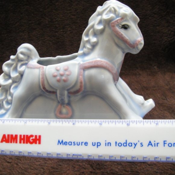 VINTAGE 1950's BABY NURSERY ROCKING HORSE PLANTER - Picture 5 of 6